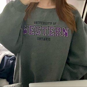 2000s vintage oversized western university sweater